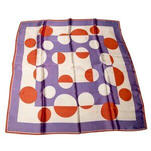Vintage Retro Scarf Red Purple White MOD Head Hair Accessory Neckwear Authentic